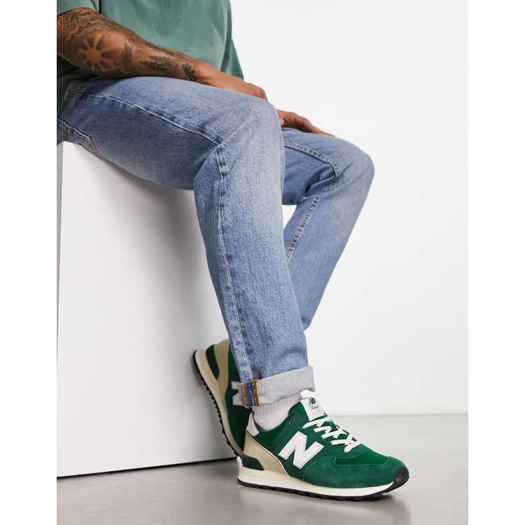 Black & best sale green 574 trainers