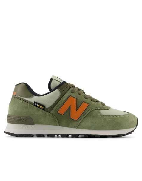 New Balance 574 trainers in dark olivine - view 1
