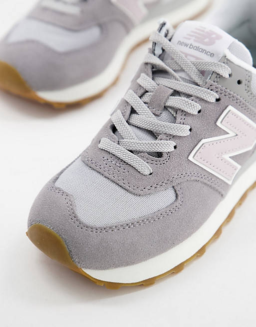 Women Trainers/New Balance 574 trainers in grey and white 