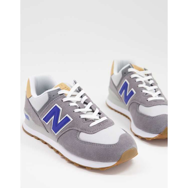 New Balance 574 trainers in grey/blue ASOS