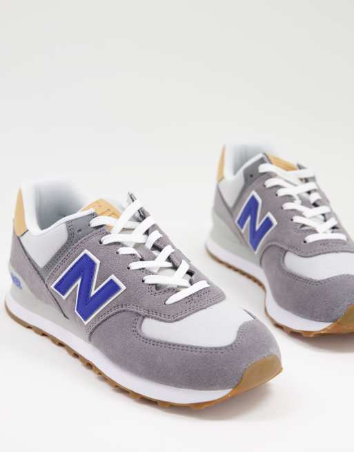 New Balance 574 trainers in grey/blue | ASOS