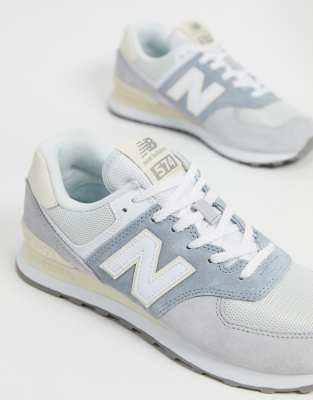 new balance light grey 574 trainers