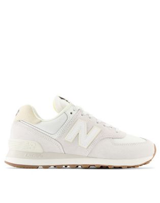 New Balance 574 trainers in light grey and white
