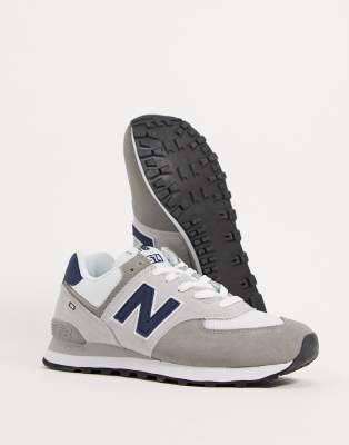 new balance light grey 574 trainers