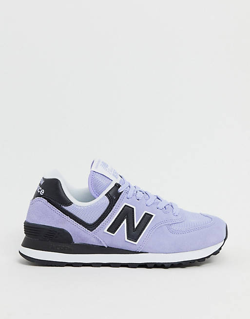 Zorgvuldig lezen ginder Kruipen New Balance 574 trainers in lilac and black | ASOS