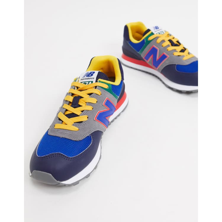 New Balance 574 trainers in multi blue ASOS