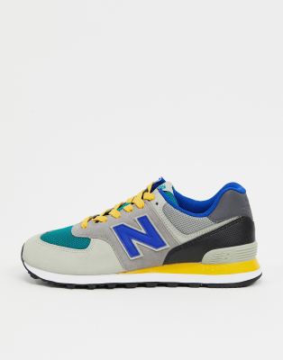 new balance black & grey 574 trainers