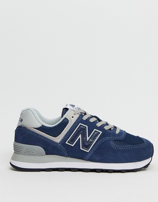 New Balance 574 trainers in navy and grey