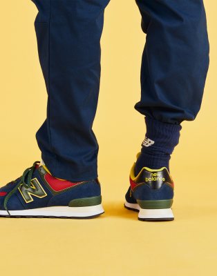 New Balance 574 trainers in navy and 