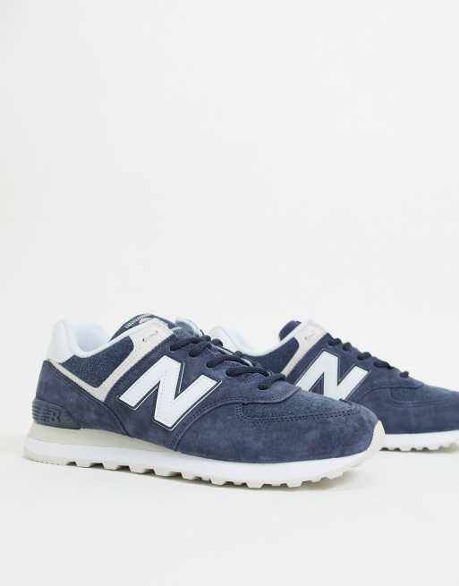 New Balance 574 trainers in navy suede