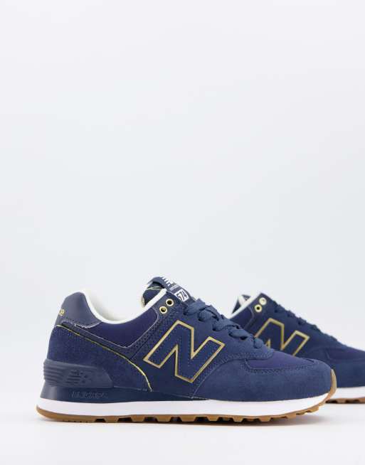 New balance hot sale 574 navy gold