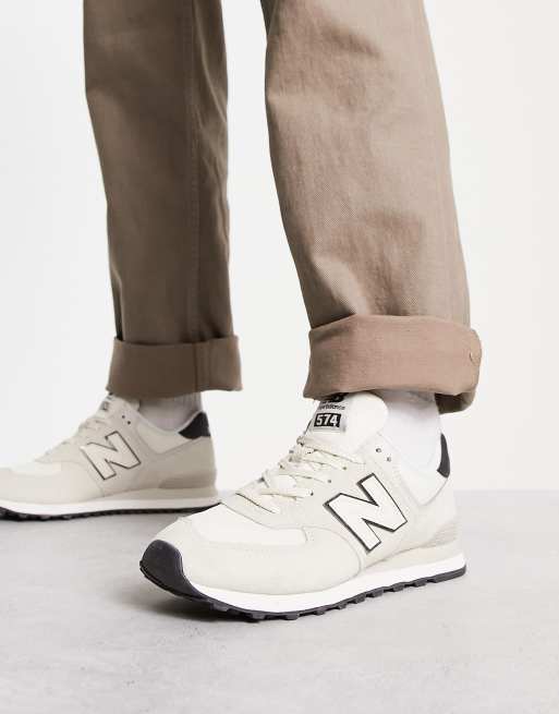 New Balance 574 trainers in off white and black ASOS