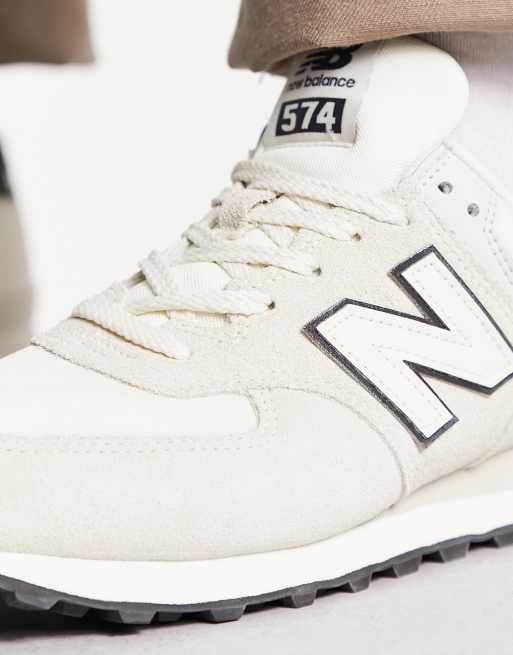 New Balance 574 trainers in off white and black ASOS