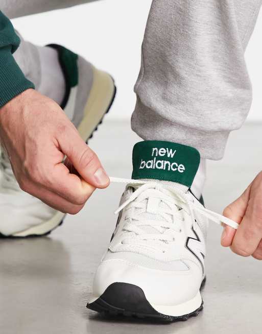 New Balance Collegiate Joggers In Off White And Green, UP11604