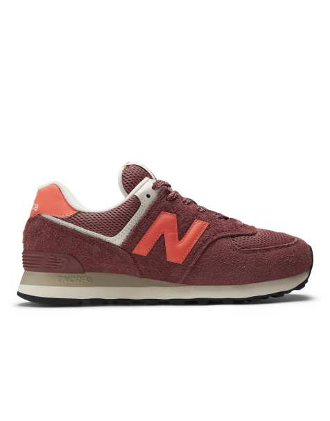 New Balance 574 trainers in red rock - view 1