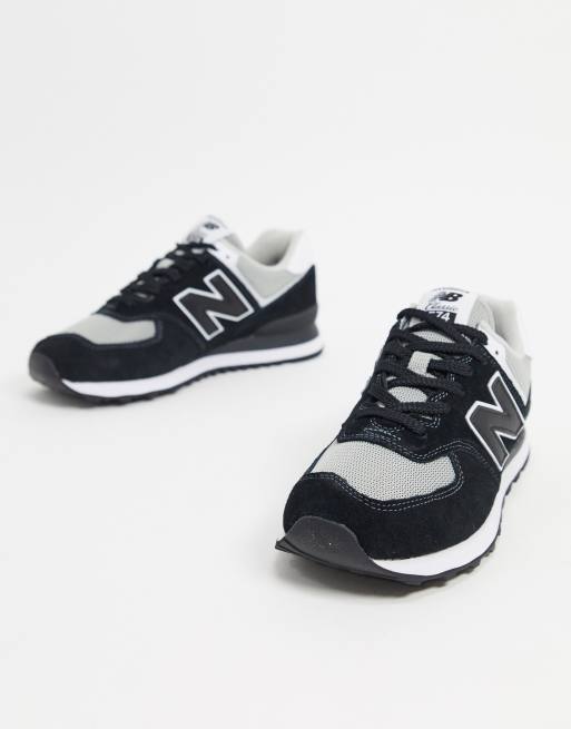 New balance 574 silver on sale black