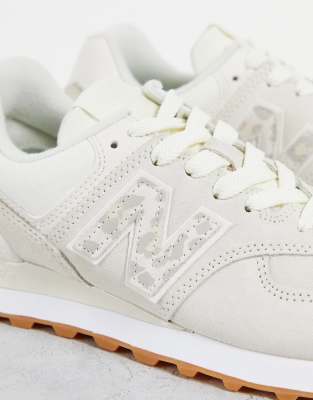 new balance 574 animal trainers in white and leopard