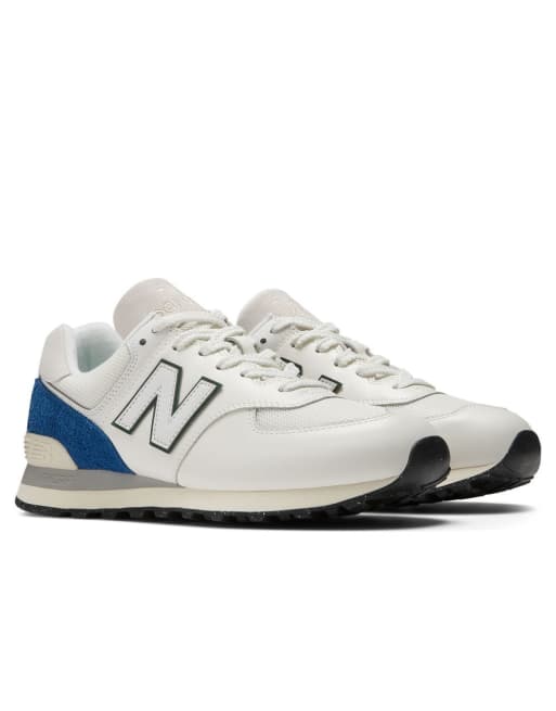 White new balance 574 hot sale mens