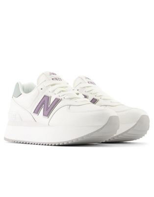 New Balance 574+ trainers in white - ASOS Price Checker