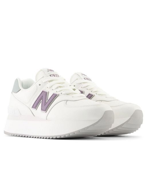 New Balance 574+ trainers in white | ASOS