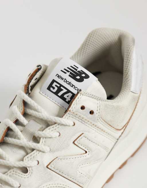 New Balance 574 trainers in white , 4 of 5