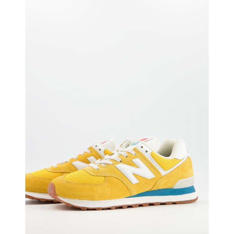 New balance shop 574 yellow reflective