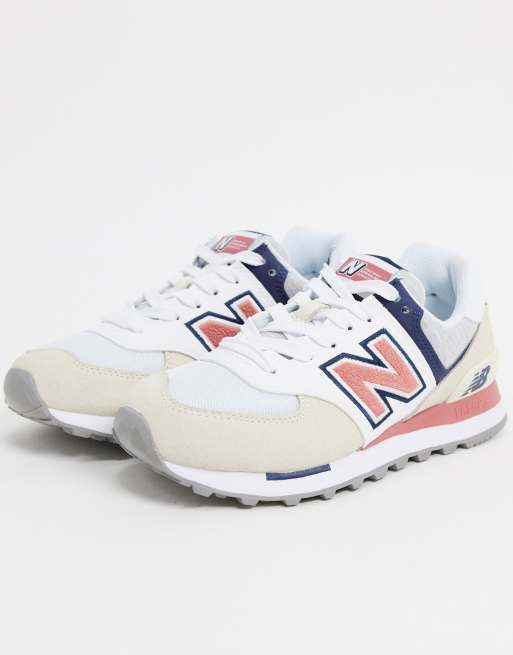 New Balance 574 Varsity trainers in cream | ASOS