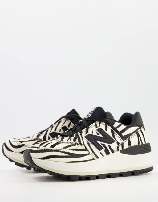 New Balance 574 wedge sneakers in zebra print ASOS