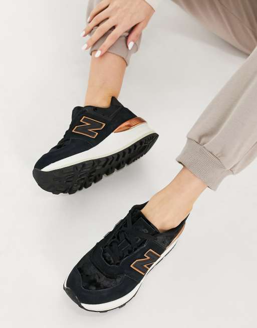 New balance black and rose sales gold trainers