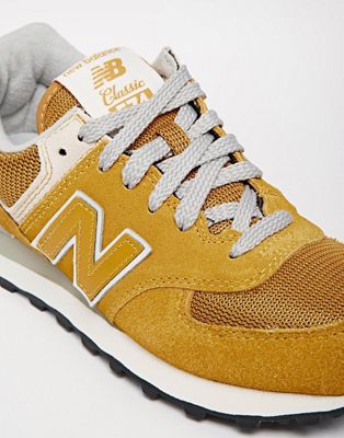 new balance 574 yellow suede