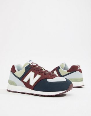 New Balance 574v2 trainers in red 