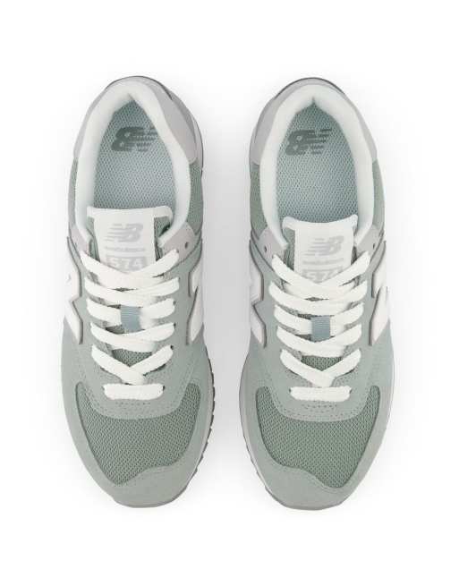 New Balance 574Z platform trainers in light green ASOS