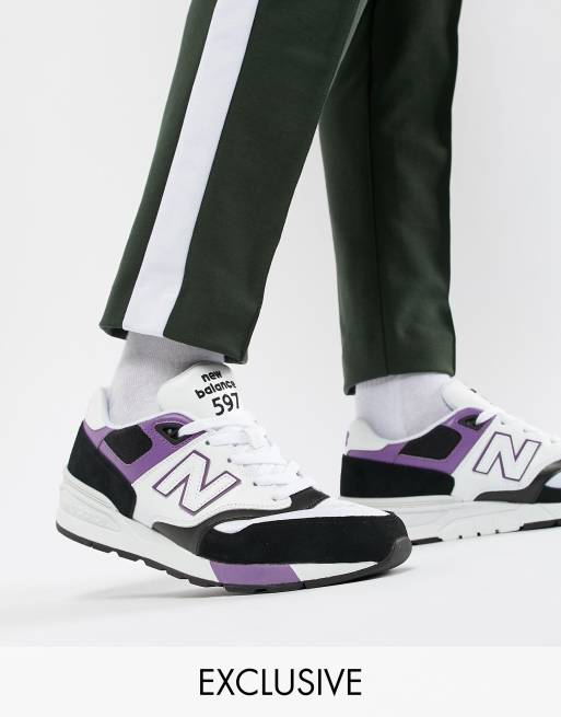 New Balance 597 Miami Brights trainers in white Exclusive at ASOS