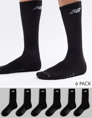 New Balance 6 pack crew socks in black n5050-801-6eu blk | ASOS