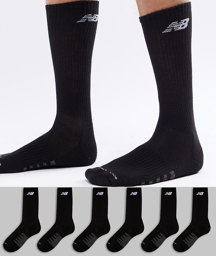 New Balance 6 pack crew socks in black n5050-801-6eu blk