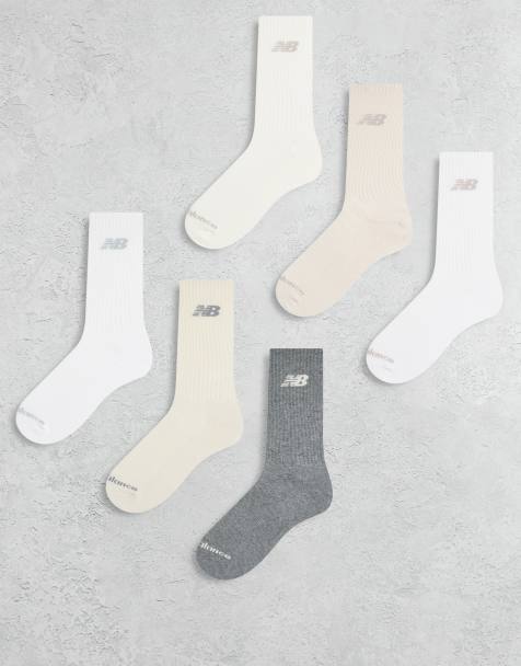 New Balance 6 pack everyday crew socks in light neutrals - view 1