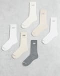 [New Balance] New Balance 6 pack everyday crew socks in light neutrals M NUDE
