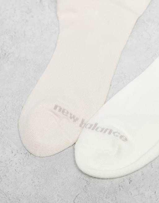 New Balance 6 pack everyday crew socks in light neutrals , 2 of 3