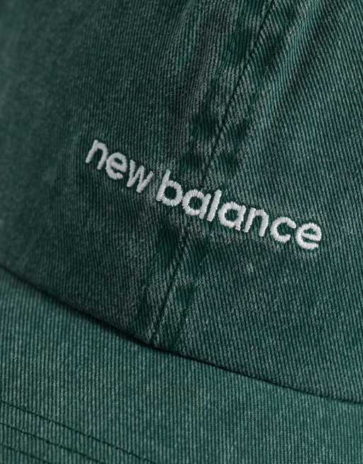 New Balance 6-panel cap met lineair logo in gewassen groen, 3 van 3