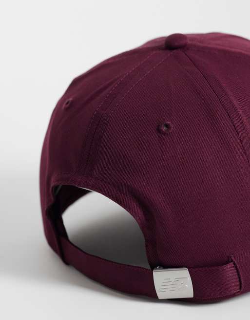 New Balance 6-Panel-Cap mit linearem Logo in Burgunderrot, 2 von 3