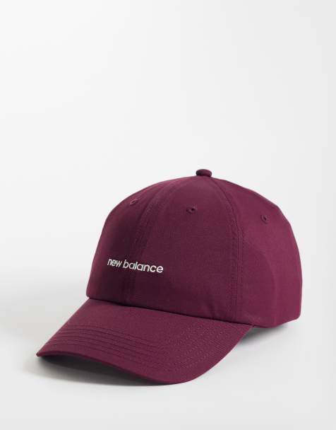 New Balance 6 panel linear logo cap in burgundy - view 1