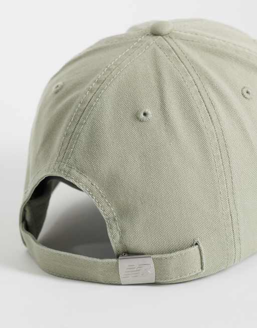 New Balance 6 panel linear logo cap in olive green, 2 of 3