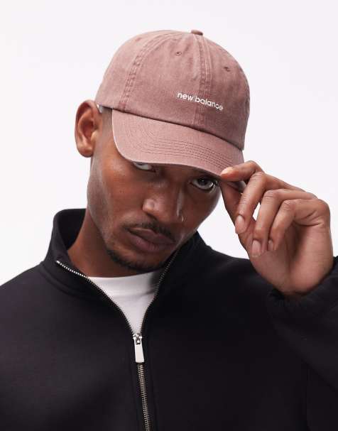 New Balance 6 panel linear logo hat in brown - view 1