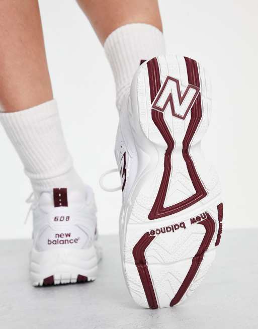 New Balance trainers in white and burgundy - exclusive to ASOS | ASOS