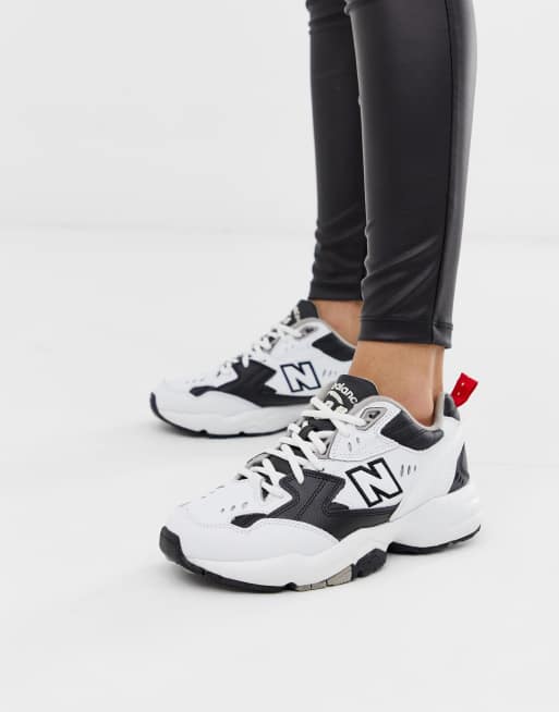 Black and white store chunky sneakers