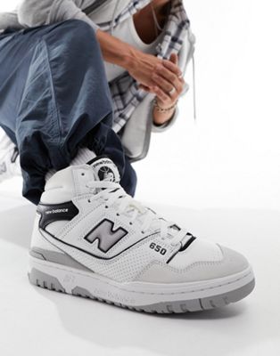 New Balance 650 Sneakers In White With Navy Detail