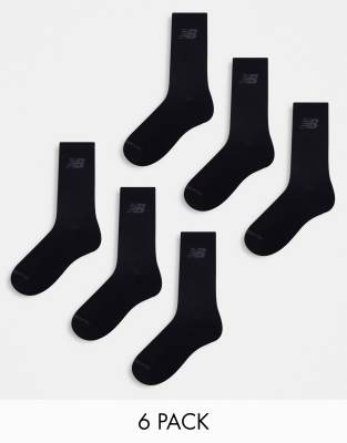 New Balance - 6er-Pack Crew-Socken in Schwarz