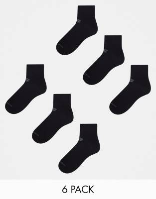 New Balance - 6er-Pack knöchelhohe Sportsocken in Schwarz