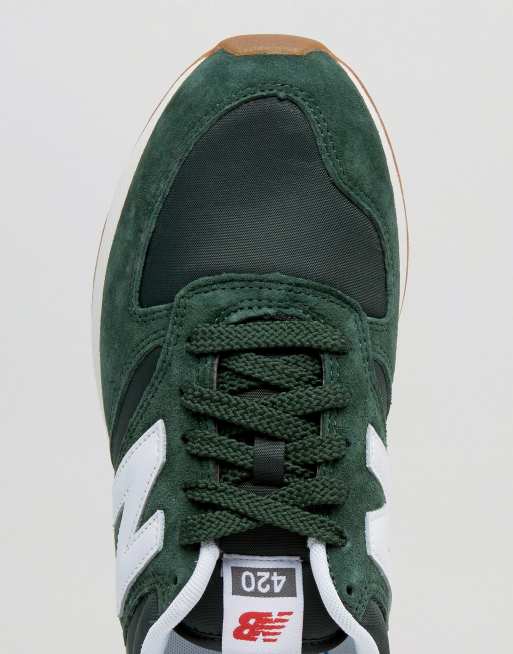 New balance store 420 green suede