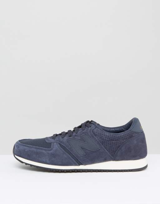 New balance 420 suede best sale runner trainers in black